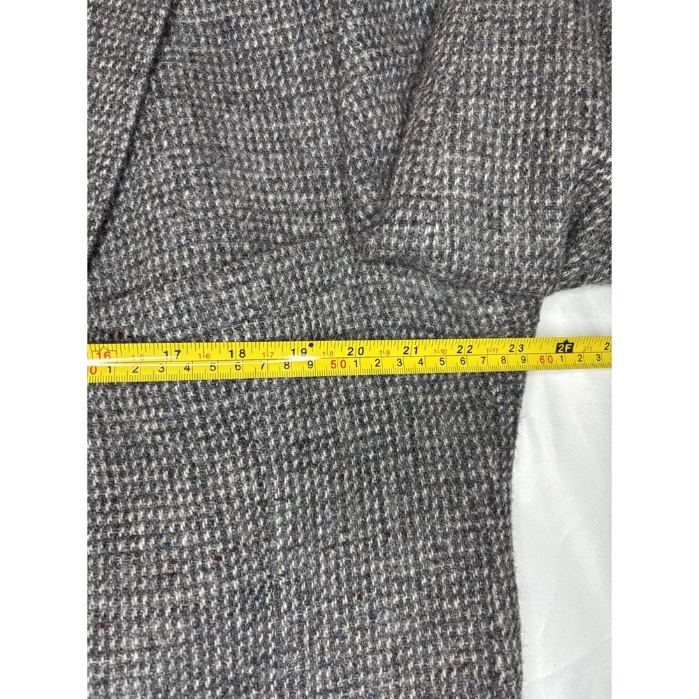 Vintage Harris Tweed Blazer 46 Hand Woven 100% Scottish Wool Stafford Black Gray - Picture 5 of 8